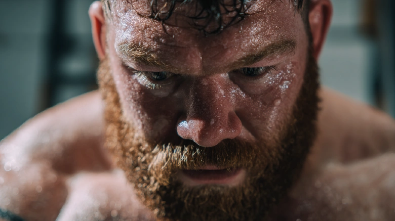 Caucasian strongman athlete