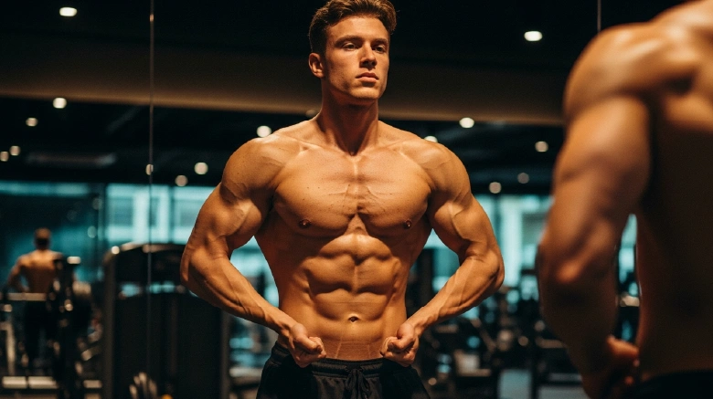 Bulking physique progress mirror check full body