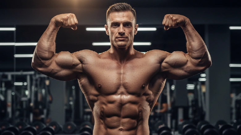 Caucasian Bodybuilder Powerful Physique