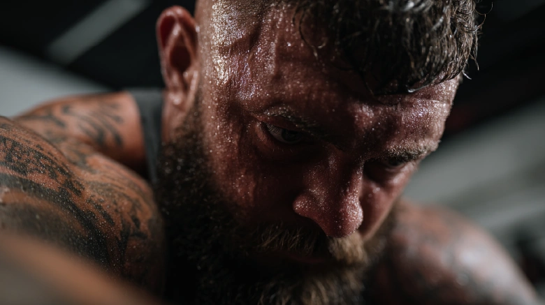 Caucasian strongman athlete