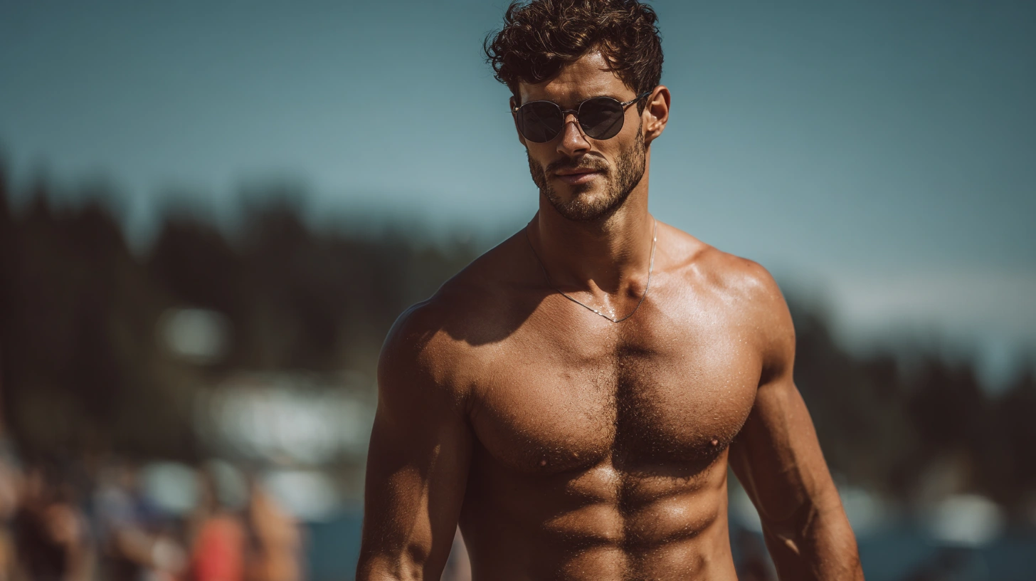 Young man wearing sun glasses