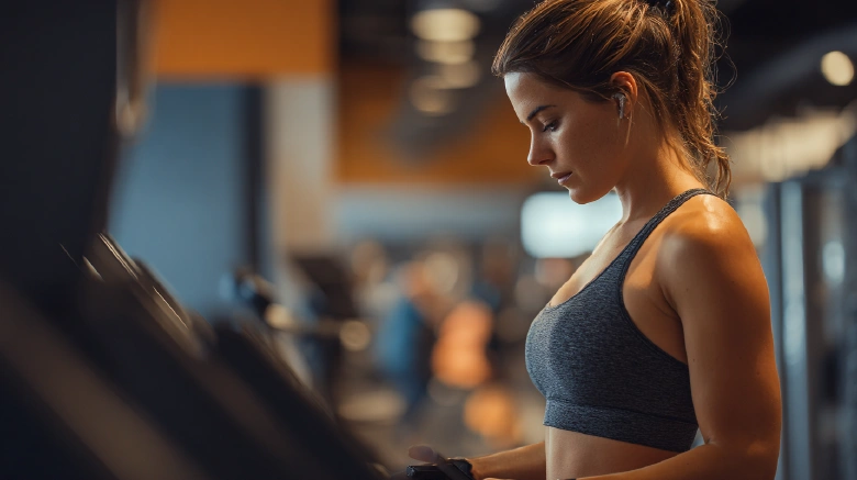 Caucasian Athlete gym setting