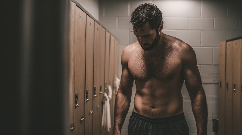 Caucasian Athlete gym setting