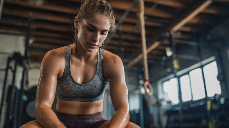 Caucasian female athlete