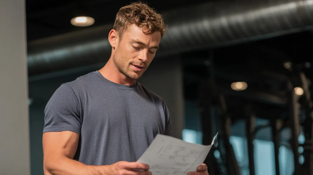 Caucasian Athlete gym setting