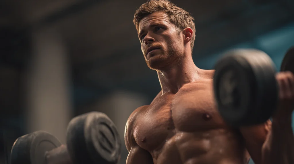 Caucasian Athlete gym setting