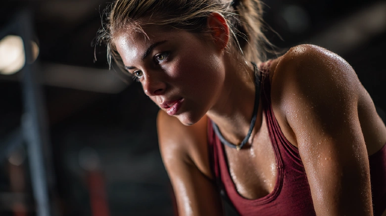 Caucasian female athlete