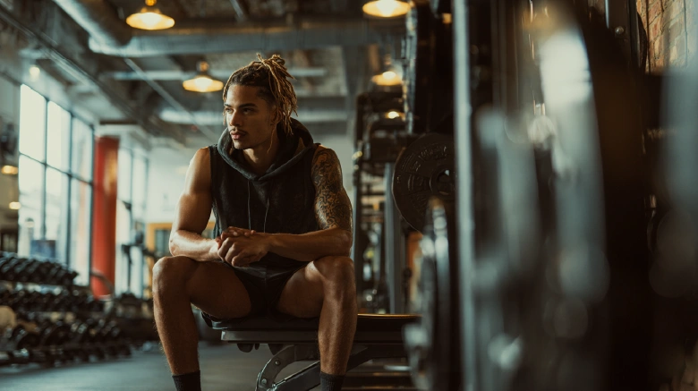 Caucasian Athlete gym setting