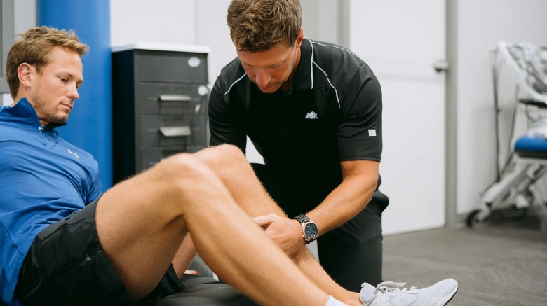 Injured Caucasian Athlete