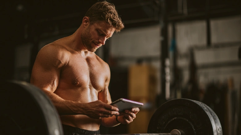 Caucasian Athlete gym setting