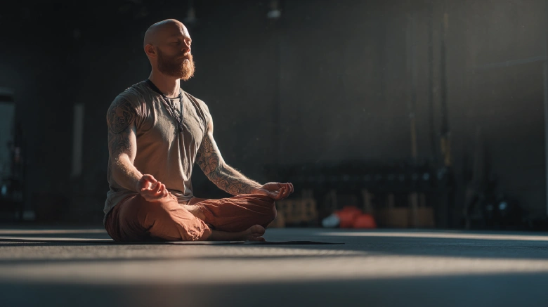 Caucasian Athlete gym setting