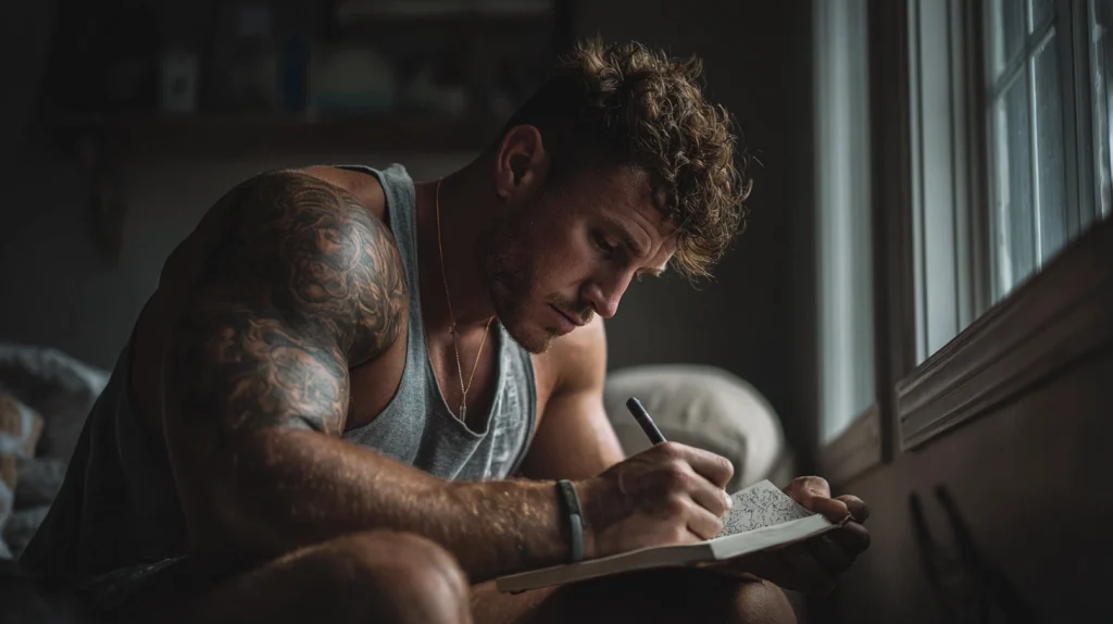 Caucasian Athlete gym setting