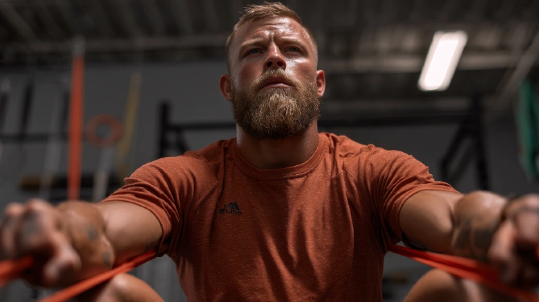 Caucasian Athlete gym setting