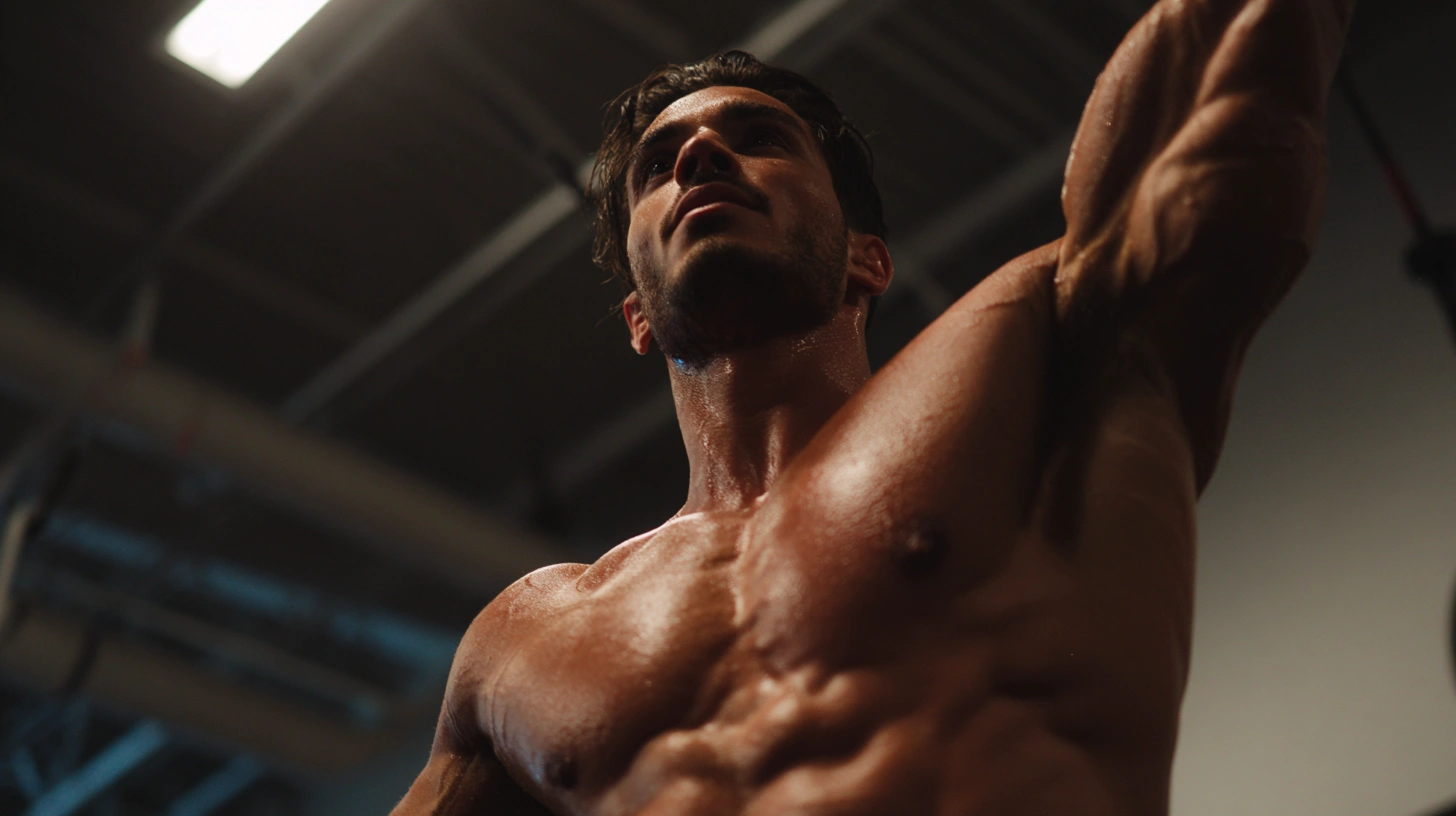 Long haired bodybuilder