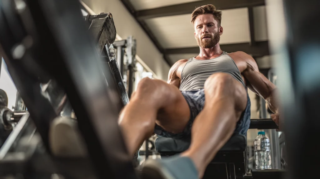 Man doing leg press at the gym