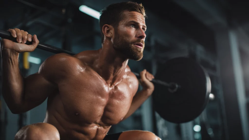 Man doing weight lifting