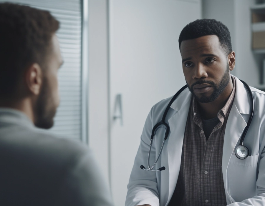 a man visiting a doctor