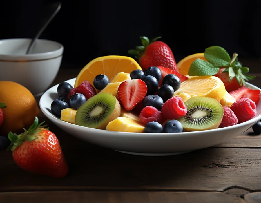 A healthy breakfast made of fruits