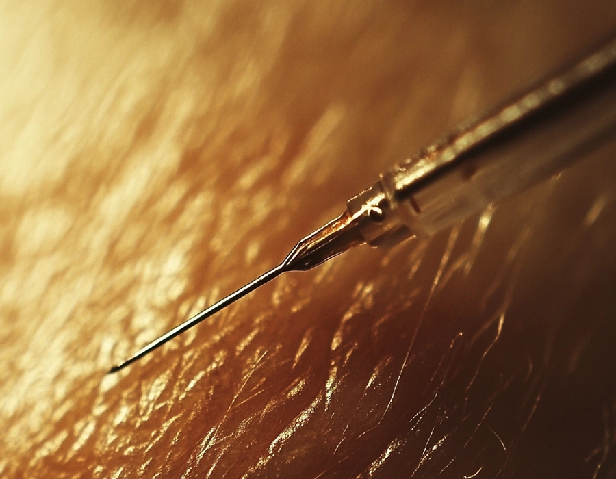 close up of injection needle