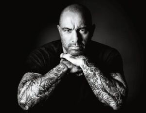 Joe Rogan staring at the camera seriously