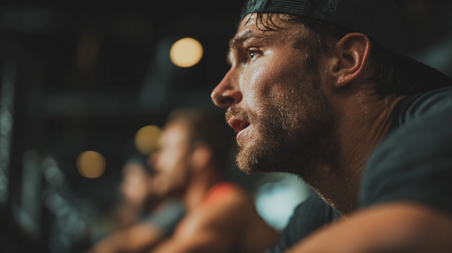 Caucasian Athletes in the gym doing intense workout