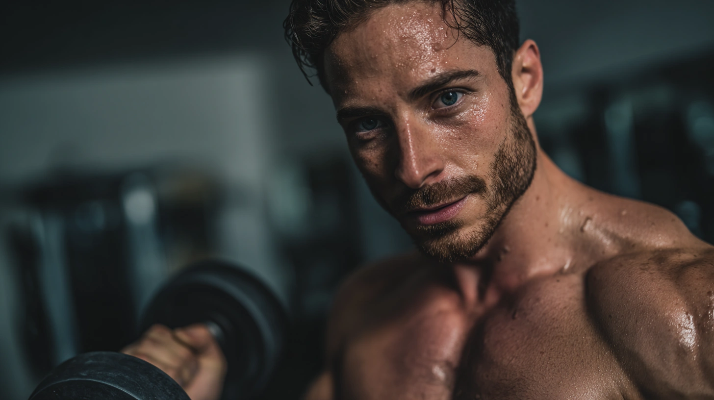 Man lifting dumbbell