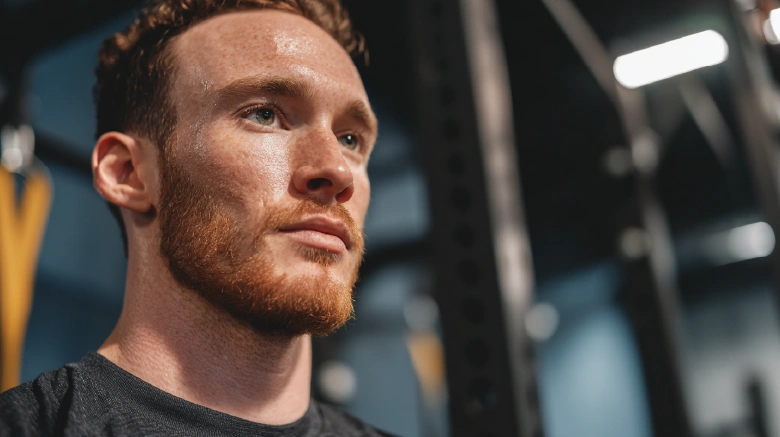 Caucasian Athlete gym setting