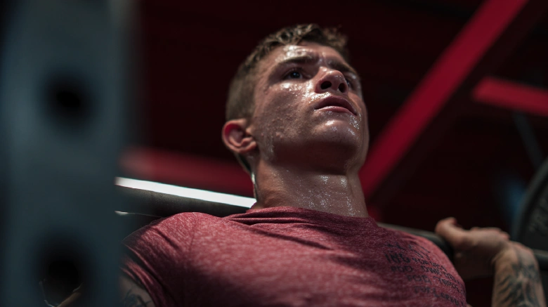 Caucasian Athlete gym setting