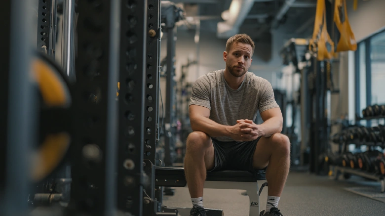 Caucasian Athlete gym setting