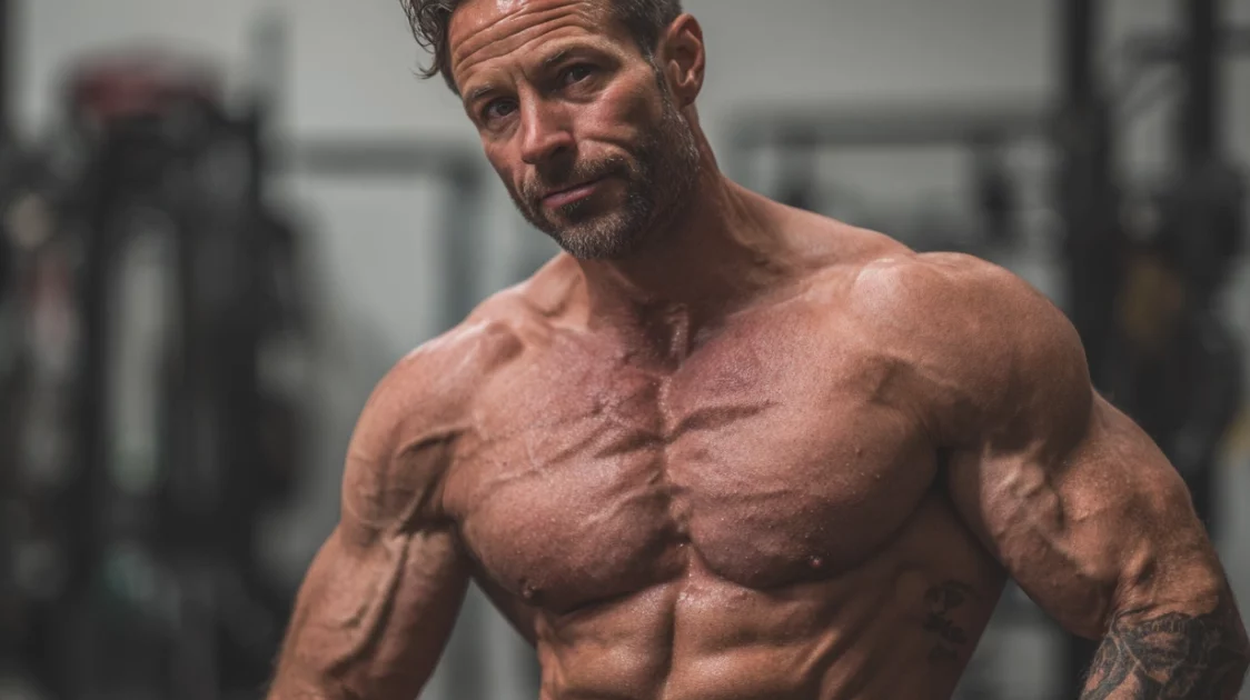 Canadian man big muscles with tattoo