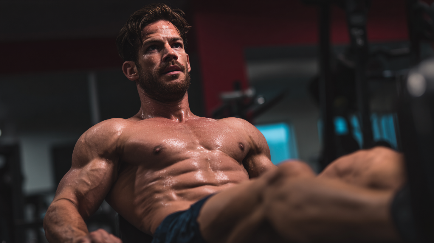 a man flexing his muscles