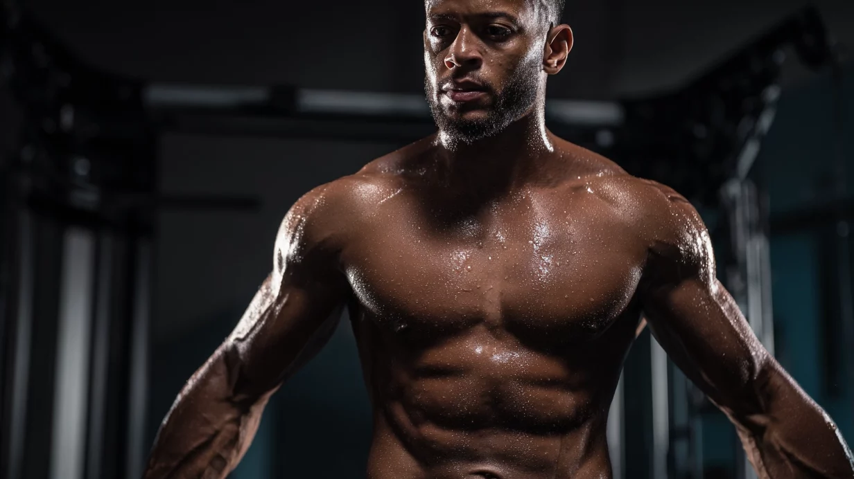 Man intense work out