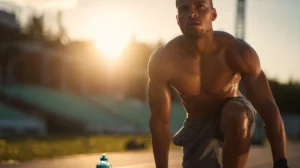 Man warm up before runing