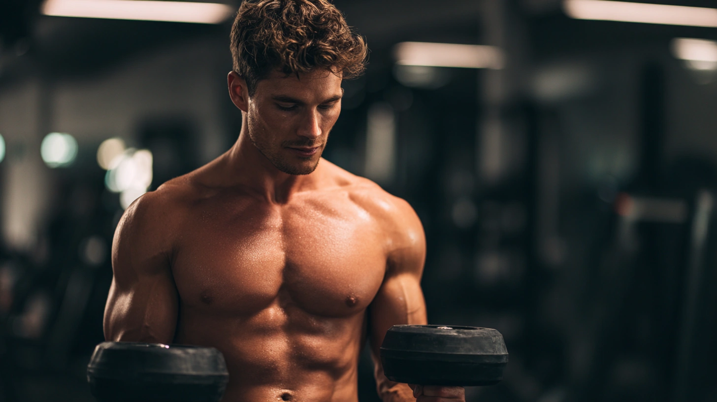 Man working out his chest