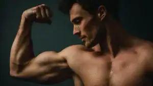 A man flexing his biceps