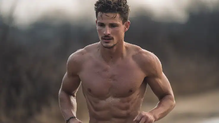 A man jogging outside