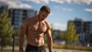 fit man jogging in the park