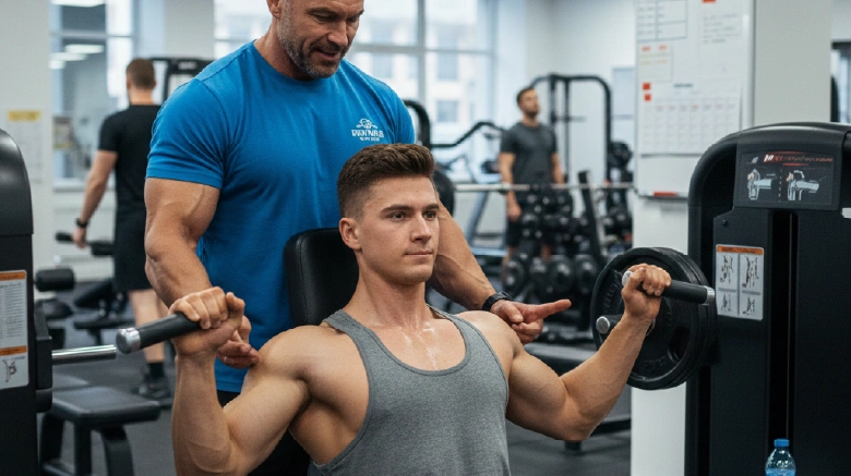 Beginner Competitive Bodybuilder Training With Coach