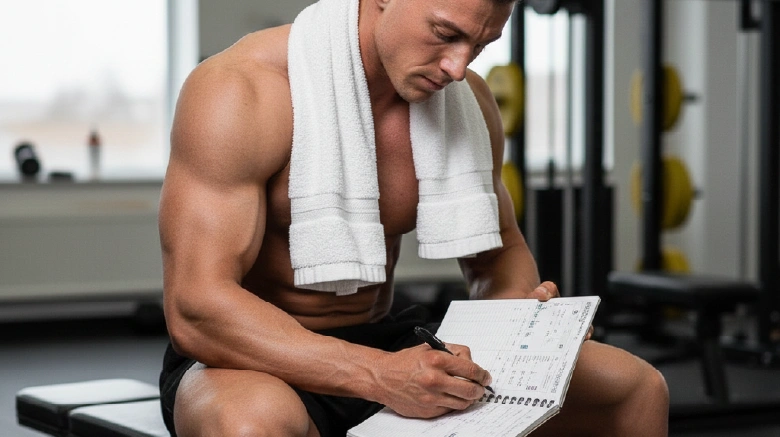 Bodybuilder Tracking Workout and Progress Notes