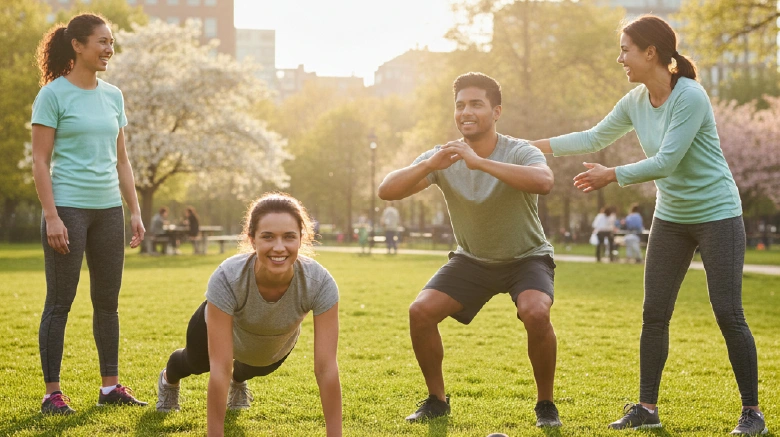 Benefits Of Outdoor Fitness Group Workout Park Sunshine