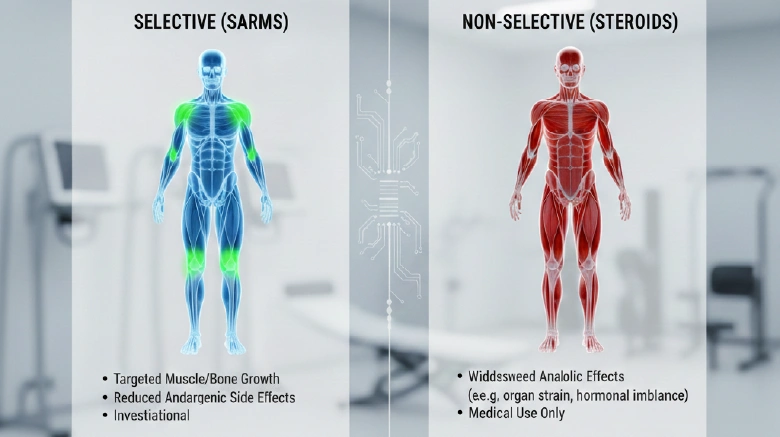 SARMs Versus Steroids Selective Vs Whole Body Comparison Visual