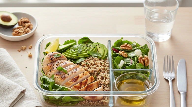 bulking-macros-protein-carbs-healthy-fats-plate