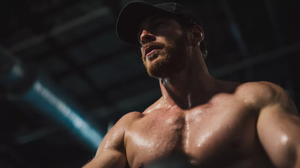 Bodybuilder with cap